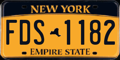 NY license plate FDS1182