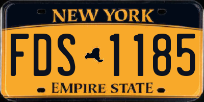NY license plate FDS1185