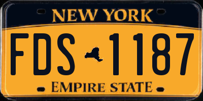 NY license plate FDS1187