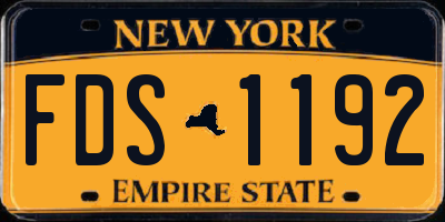 NY license plate FDS1192