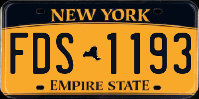 NY license plate FDS1193