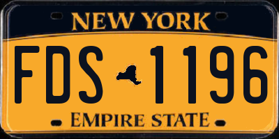 NY license plate FDS1196