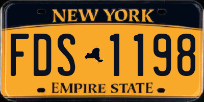 NY license plate FDS1198
