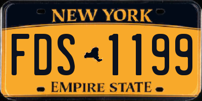 NY license plate FDS1199