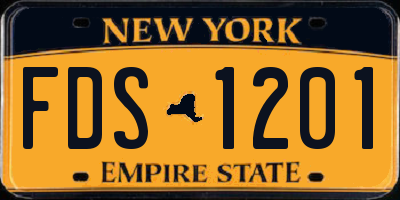 NY license plate FDS1201
