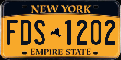 NY license plate FDS1202
