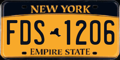 NY license plate FDS1206