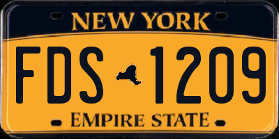 NY license plate FDS1209