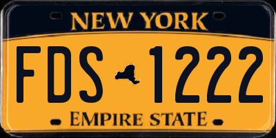 NY license plate FDS1222