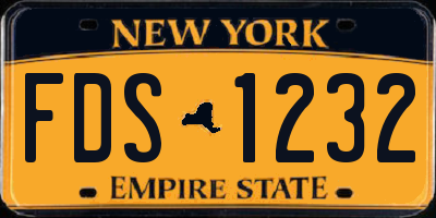 NY license plate FDS1232