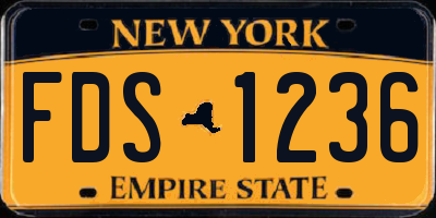 NY license plate FDS1236
