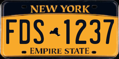 NY license plate FDS1237