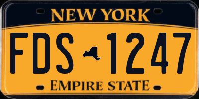 NY license plate FDS1247