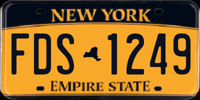 NY license plate FDS1249
