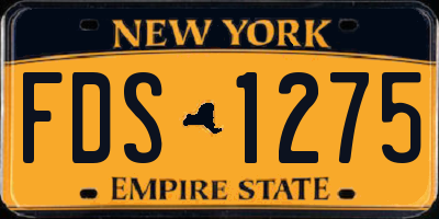 NY license plate FDS1275