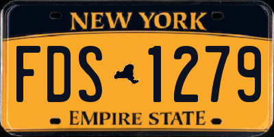 NY license plate FDS1279