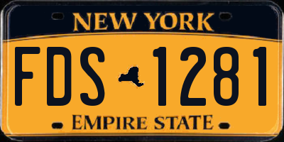 NY license plate FDS1281
