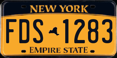 NY license plate FDS1283