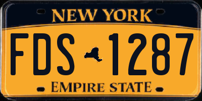 NY license plate FDS1287