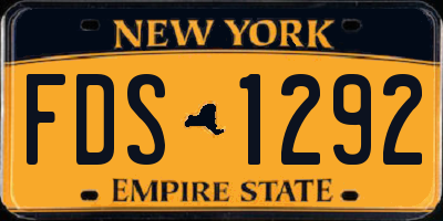 NY license plate FDS1292