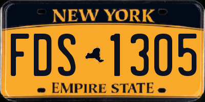 NY license plate FDS1305