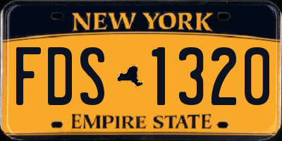 NY license plate FDS1320