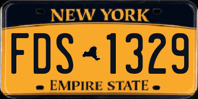 NY license plate FDS1329