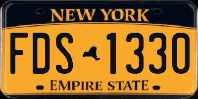 NY license plate FDS1330