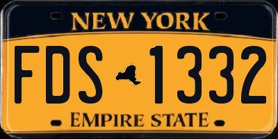 NY license plate FDS1332