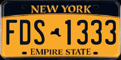 NY license plate FDS1333