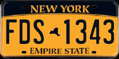 NY license plate FDS1343
