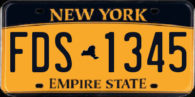 NY license plate FDS1345