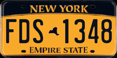 NY license plate FDS1348