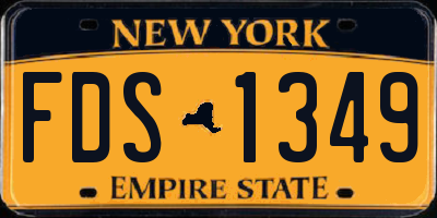 NY license plate FDS1349