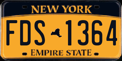 NY license plate FDS1364