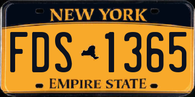 NY license plate FDS1365