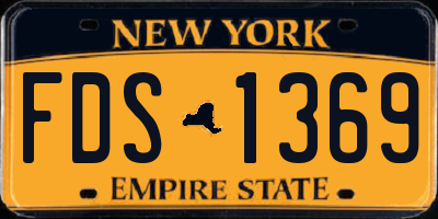 NY license plate FDS1369