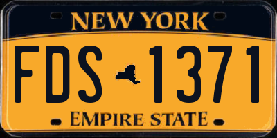 NY license plate FDS1371