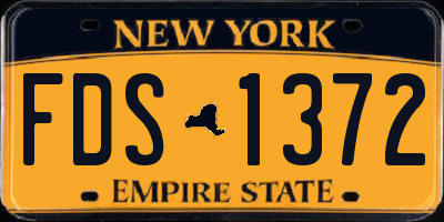 NY license plate FDS1372