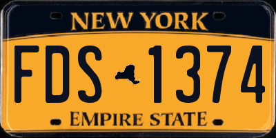 NY license plate FDS1374