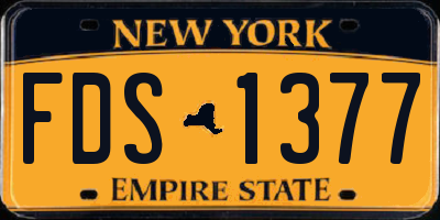 NY license plate FDS1377