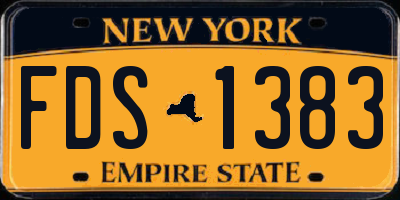 NY license plate FDS1383