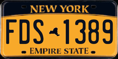 NY license plate FDS1389