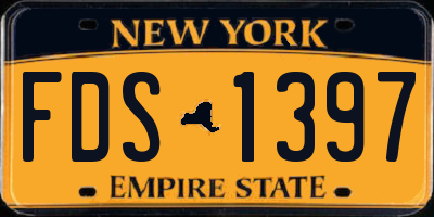 NY license plate FDS1397