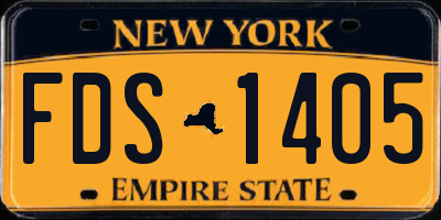 NY license plate FDS1405