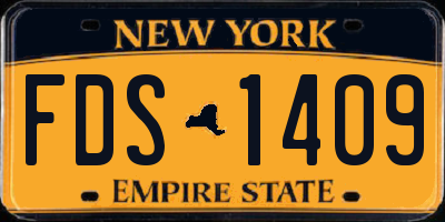 NY license plate FDS1409