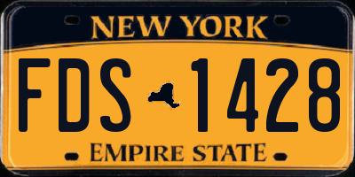NY license plate FDS1428