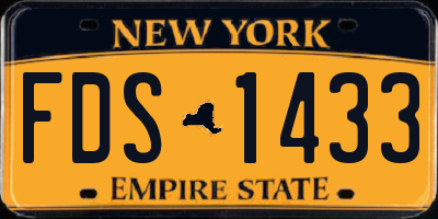 NY license plate FDS1433