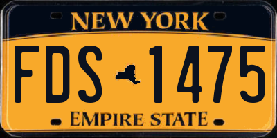 NY license plate FDS1475