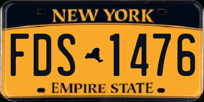 NY license plate FDS1476